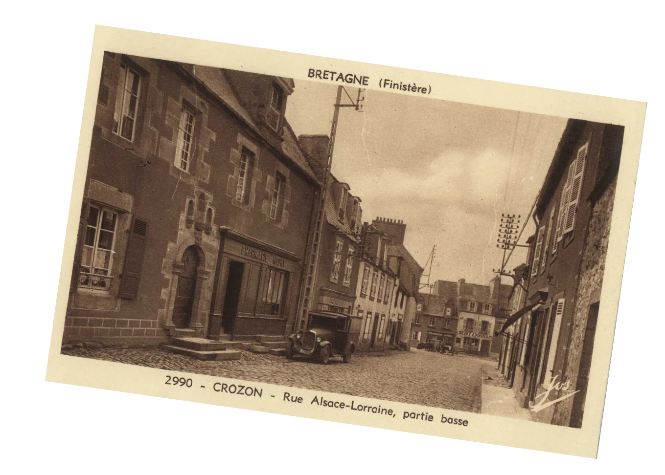 Carte postale sépia — Rue Alsace-Lorraine, partie basse, Crozon